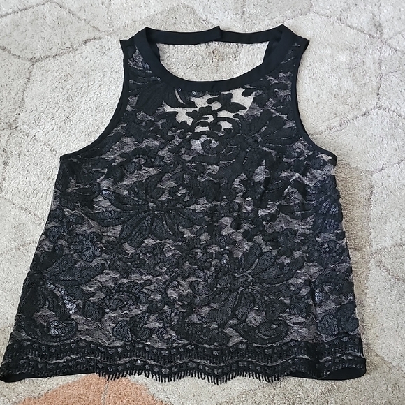 Astr Black Lace Tank Top - Picture 1 of 2